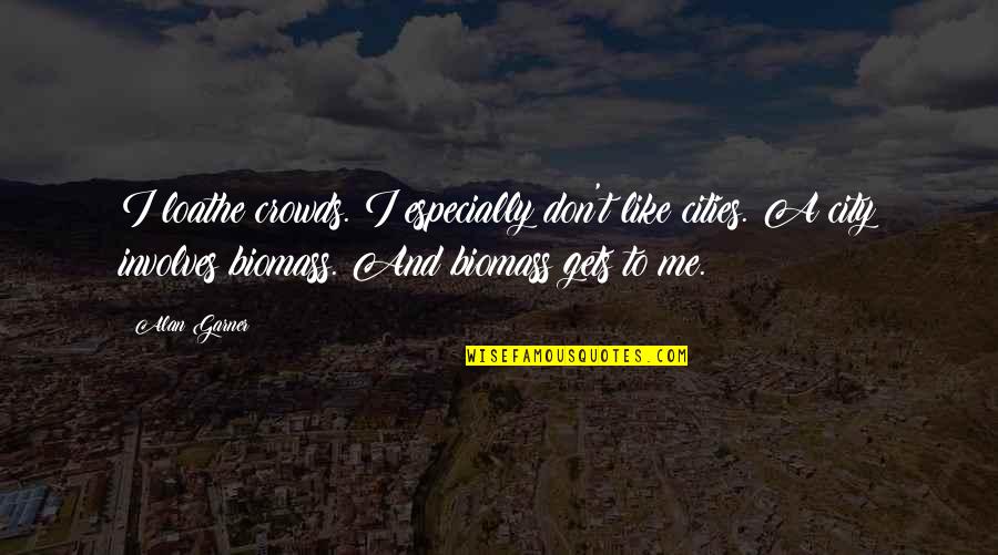 Loathe Quotes By Alan Garner: I loathe crowds. I especially don't like cities.