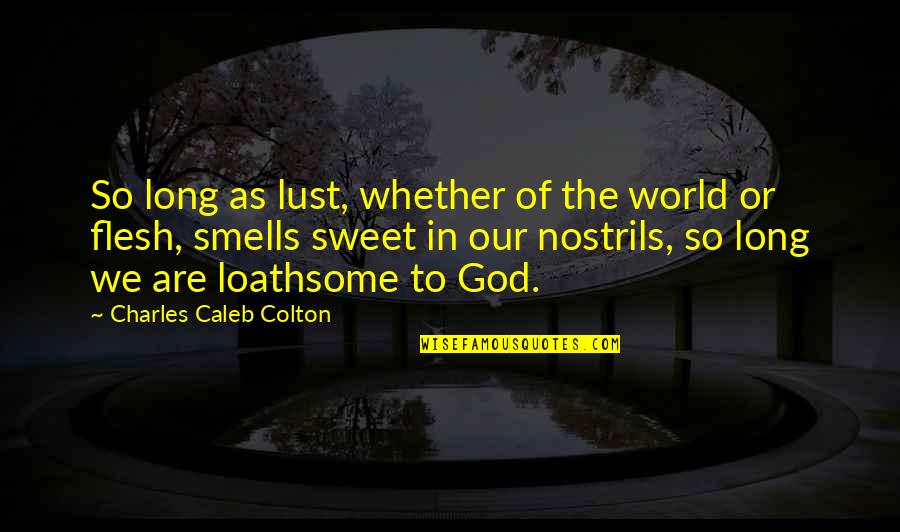 Loathsome Quotes By Charles Caleb Colton: So long as lust, whether of the world