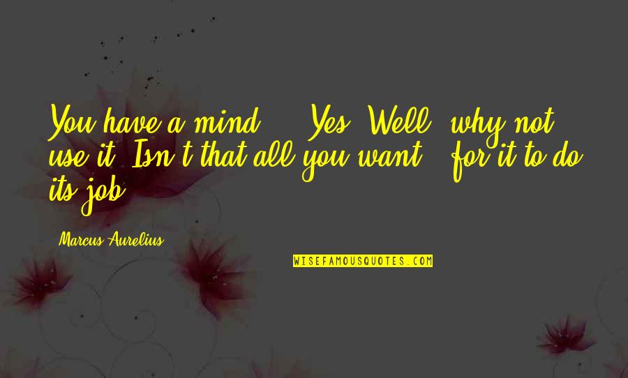 Lobanov Dmitriy Quotes By Marcus Aurelius: You have a mind? - Yes. Well, why Lobanov Dmitriy Quotes By Marcus Aurelius: You have a mind? - Yes. Well, why