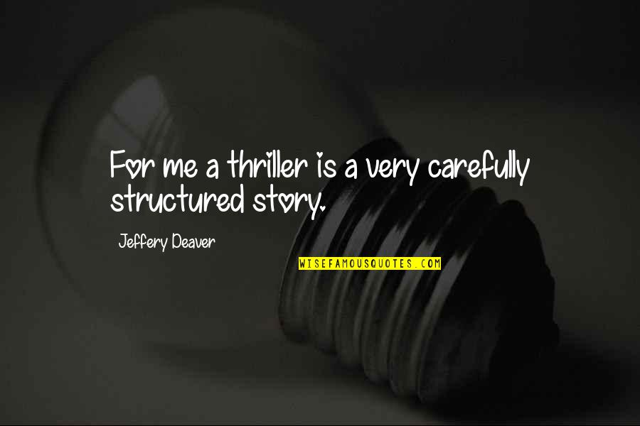 Lobbed Weapon Quotes By Jeffery Deaver: For me a thriller is a very carefully