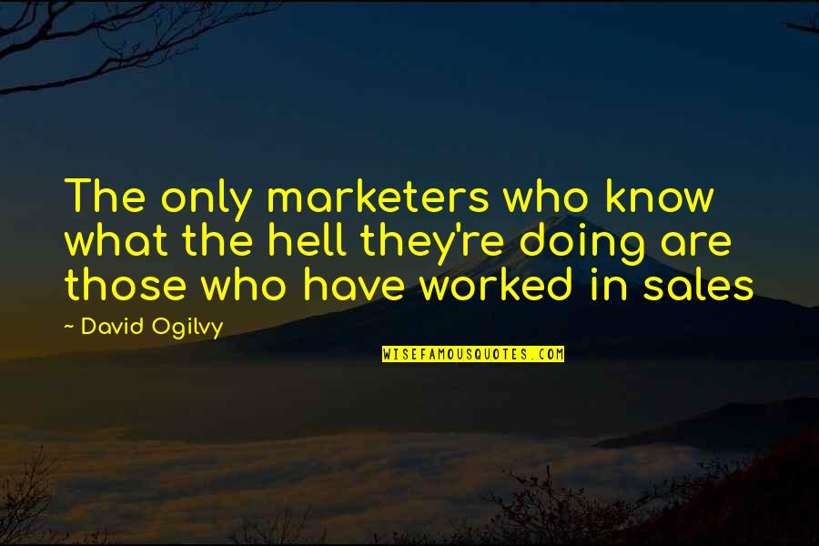 Lobbies Imagine Quotes By David Ogilvy: The only marketers who know what the hell