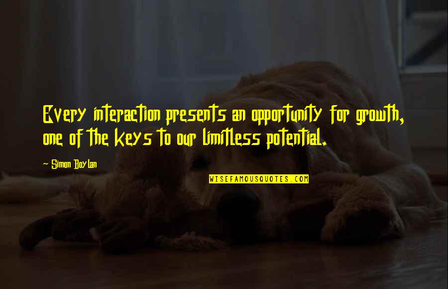 Lobkovitz Quotes By Simon Boylan: Every interaction presents an opportunity for growth, one
