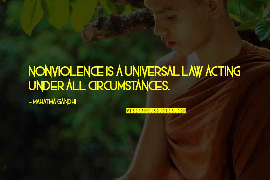 Lobmayr Quotes By Mahatma Gandhi: Nonviolence is a universal law acting under all Lobmayr Quotes By Mahatma Gandhi: Nonviolence is a universal law acting under all