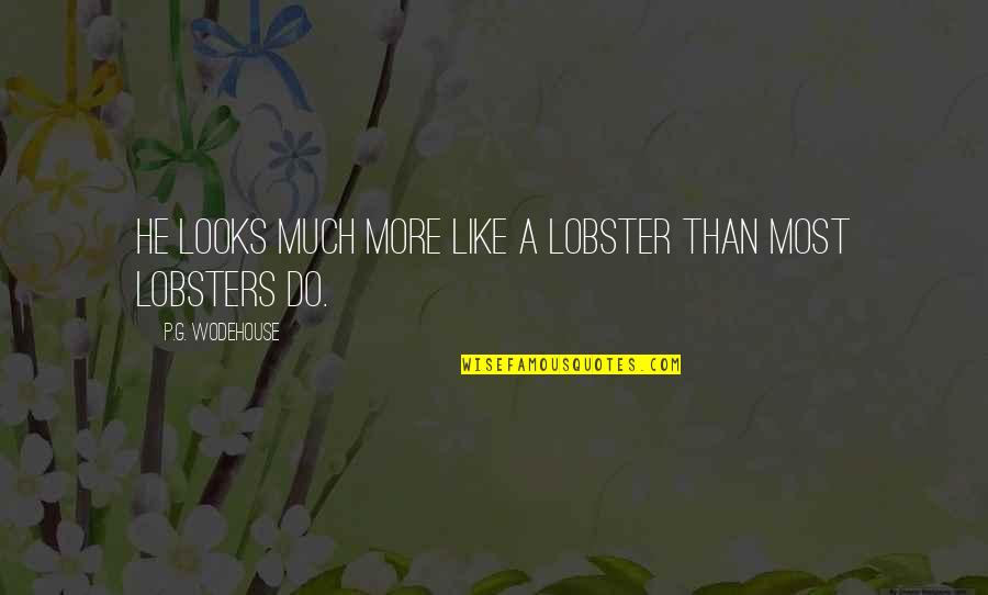 Lobster Quotes By P.G. Wodehouse: He looks much more like a lobster than