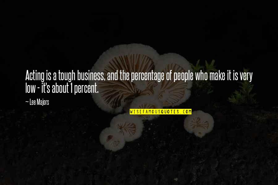 Locanda Portofino Quotes By Lee Majors: Acting is a tough business, and the percentage Locanda Portofino Quotes By Lee Majors: Acting is a tough business, and the percentage