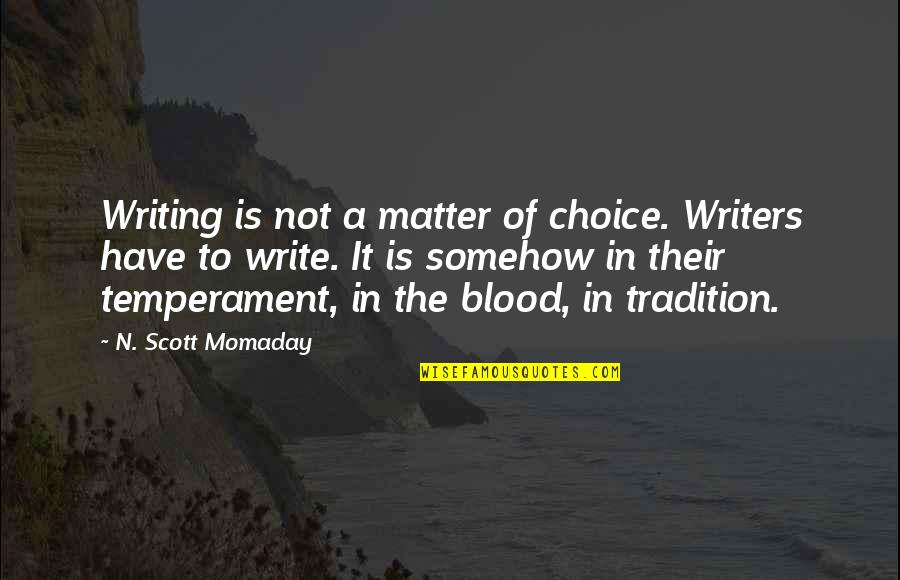 Locatelli Winery Quotes By N. Scott Momaday: Writing is not a matter of choice. Writers