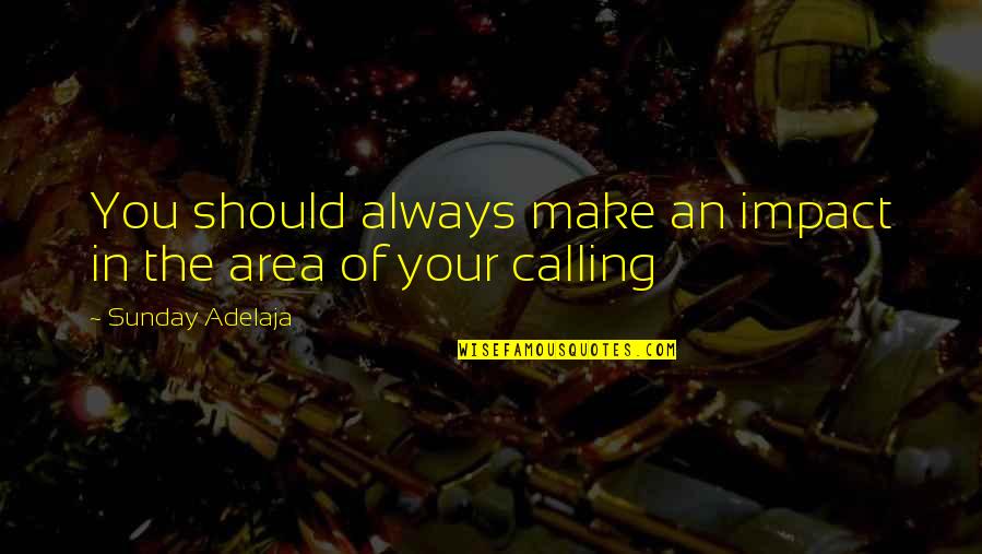 Location Independent Quotes By Sunday Adelaja: You should always make an impact in the