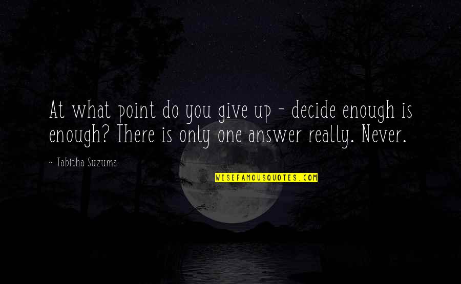 Lochan Co Quotes By Tabitha Suzuma: At what point do you give up -