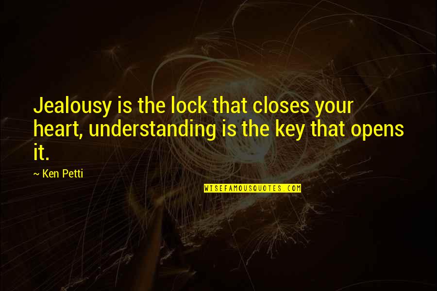 Lock And Key Heart Quotes By Ken Petti: Jealousy is the lock that closes your heart,