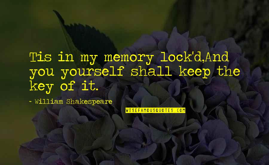 Lock And Key Quotes By William Shakespeare: Tis in my memory lock'd,And you yourself shall