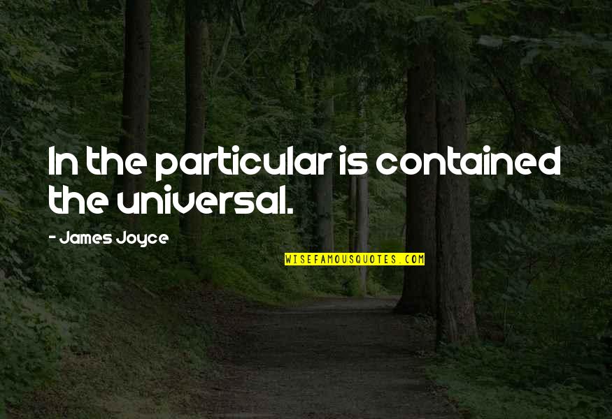 Lockard And White Quotes By James Joyce: In the particular is contained the universal. Lockard And White Quotes By James Joyce: In the particular is contained the universal.