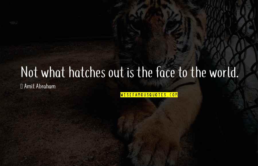 Lockley Double Sided Quotes By Amit Abraham: Not what hatches out is the face to Lockley Double Sided Quotes By Amit Abraham: Not what hatches out is the face to