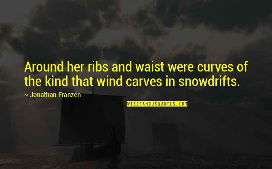 Lockout Quotes By Jonathan Franzen: Around her ribs and waist were curves of Lockout Quotes By Jonathan Franzen: Around her ribs and waist were curves of