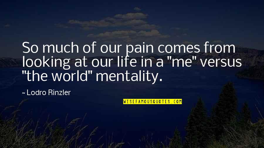 Lodro Rinzler Quotes By Lodro Rinzler: So much of our pain comes from looking