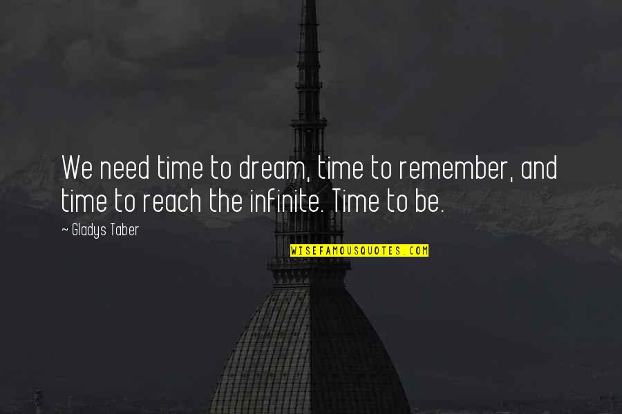 Loeki Quotes By Gladys Taber: We need time to dream, time to remember,