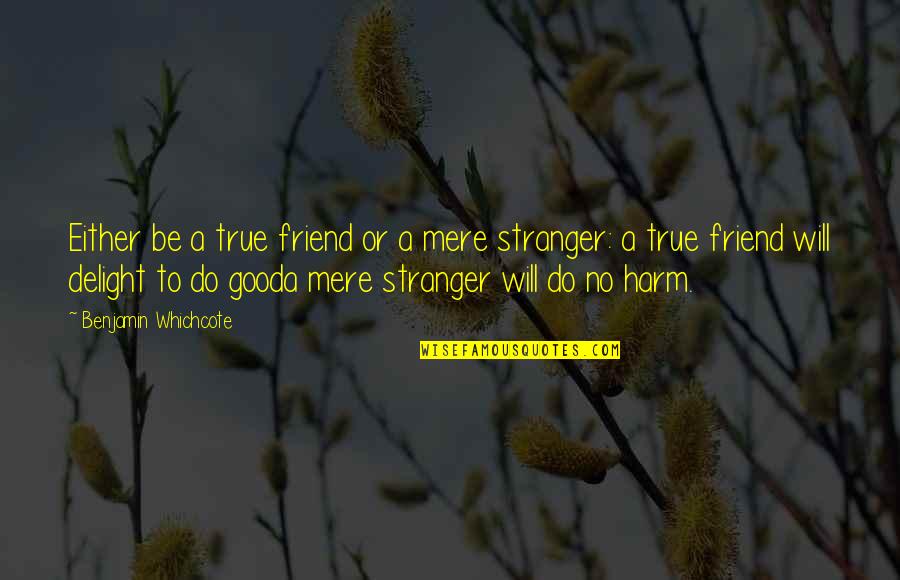 Loeschners Mini Quotes By Benjamin Whichcote: Either be a true friend or a mere