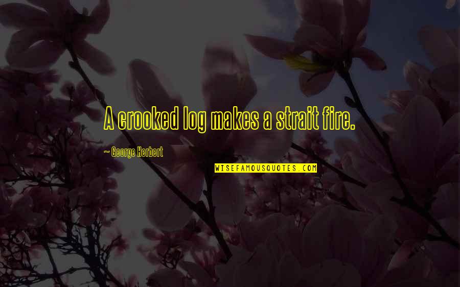 Log Quotes By George Herbert: A crooked log makes a strait fire.