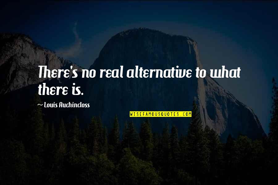 Logan Lerman Quotes By Louis Auchincloss: There's no real alternative to what there is.