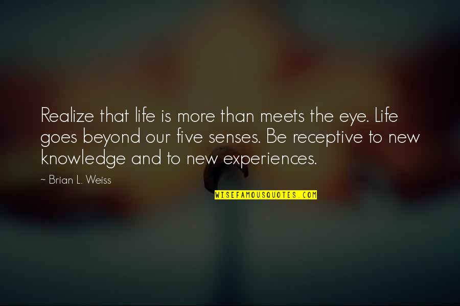 Logano G115 Quotes By Brian L. Weiss: Realize that life is more than meets the Logano G115 Quotes By Brian L. Weiss: Realize that life is more than meets the