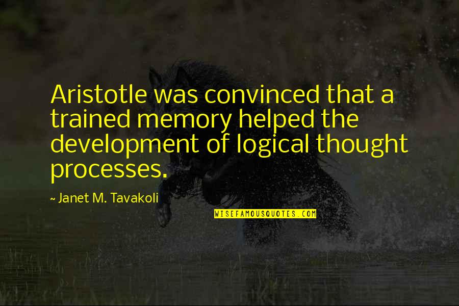 Logic Of Thought Quotes By Janet M. Tavakoli: Aristotle was convinced that a trained memory helped