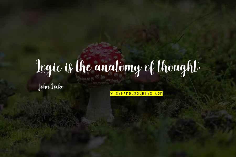 Logic Of Thought Quotes By John Locke: Logic is the anatomy of thought.