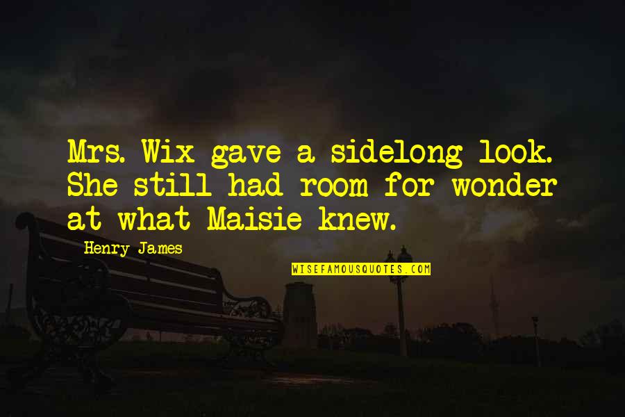Logic Peace Love And Positivity Quotes By Henry James: Mrs. Wix gave a sidelong look. She still