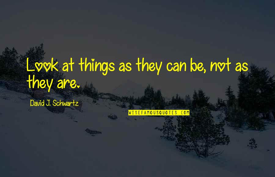Logicamente Definicion Quotes By David J. Schwartz: Look at things as they can be, not Logicamente Definicion Quotes By David J. Schwartz: Look at things as they can be, not