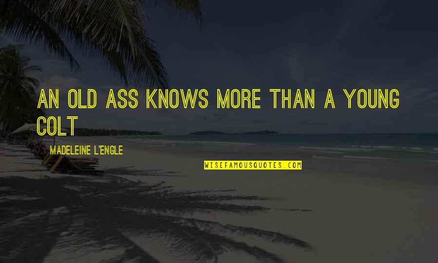 Logorealmadrid2018 Quotes By Madeleine L'Engle: An old ass knows more than a young Logorealmadrid2018 Quotes By Madeleine L'Engle: An old ass knows more than a young