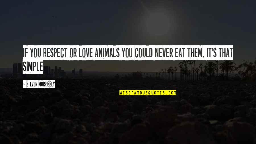 Lohmeyer V Quotes By Steven Morrissey: If you respect or love animals you could