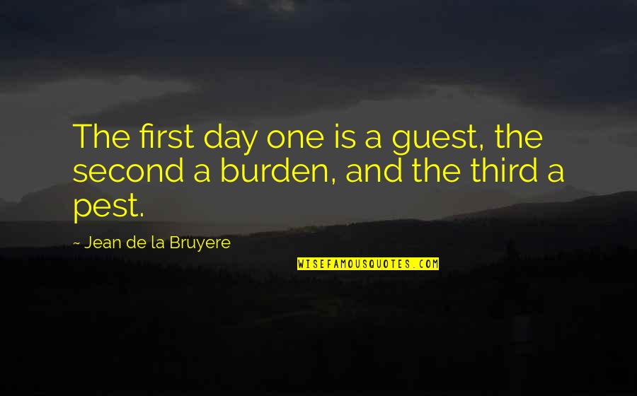 Loiasis Quotes By Jean De La Bruyere: The first day one is a guest, the