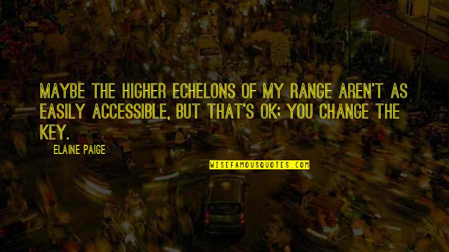 Loiederman Middle School Quotes By Elaine Paige: Maybe the higher echelons of my range aren't Loiederman Middle School Quotes By Elaine Paige: Maybe the higher echelons of my range aren't