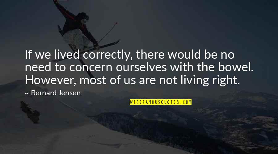 Lokalne Racunarske Quotes By Bernard Jensen: If we lived correctly, there would be no