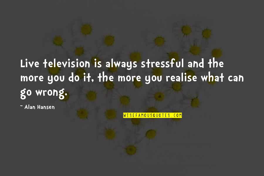 Lollipop Quotes By Alan Hansen: Live television is always stressful and the more Lollipop Quotes By Alan Hansen: Live television is always stressful and the more