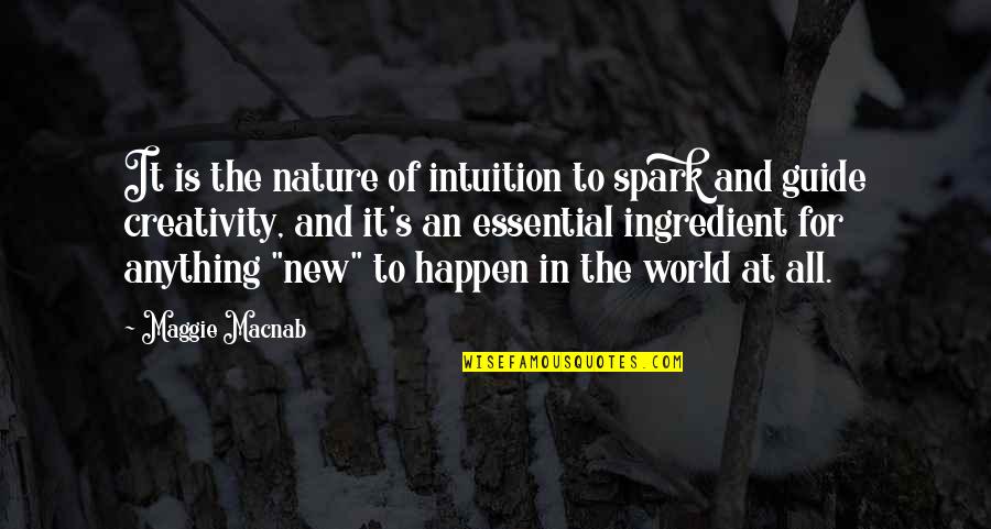 Lollu Sabha Jeeva Quotes By Maggie Macnab: It is the nature of intuition to spark Lollu Sabha Jeeva Quotes By Maggie Macnab: It is the nature of intuition to spark