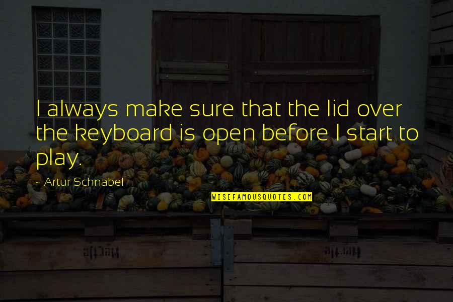 Lollygagging Etymology Quotes By Artur Schnabel: I always make sure that the lid over