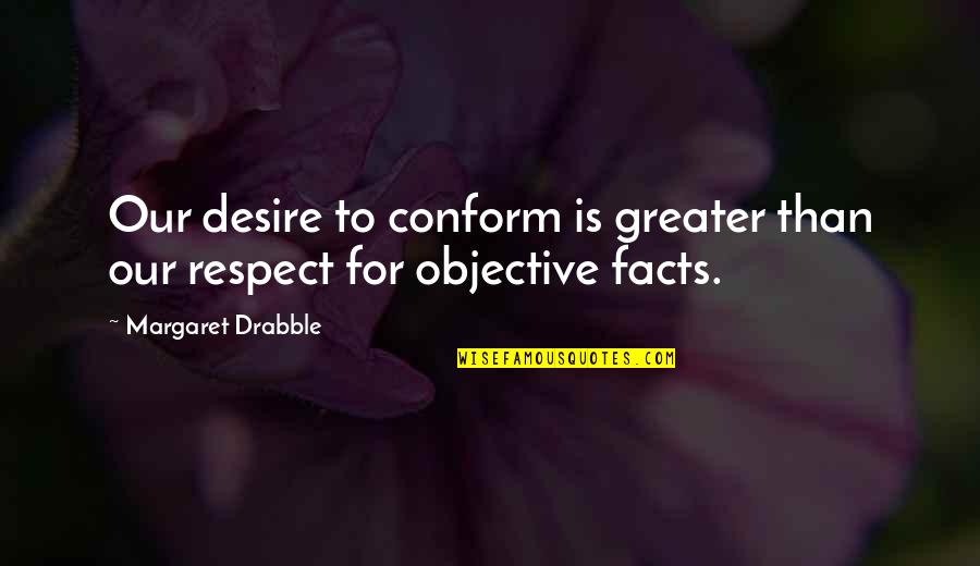 Lollypop Farms Quotes By Margaret Drabble: Our desire to conform is greater than our