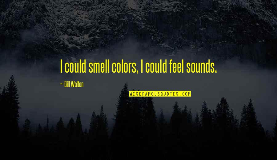 Lombardini Dealer Quotes By Bill Walton: I could smell colors, I could feel sounds. Lombardini Dealer Quotes By Bill Walton: I could smell colors, I could feel sounds.