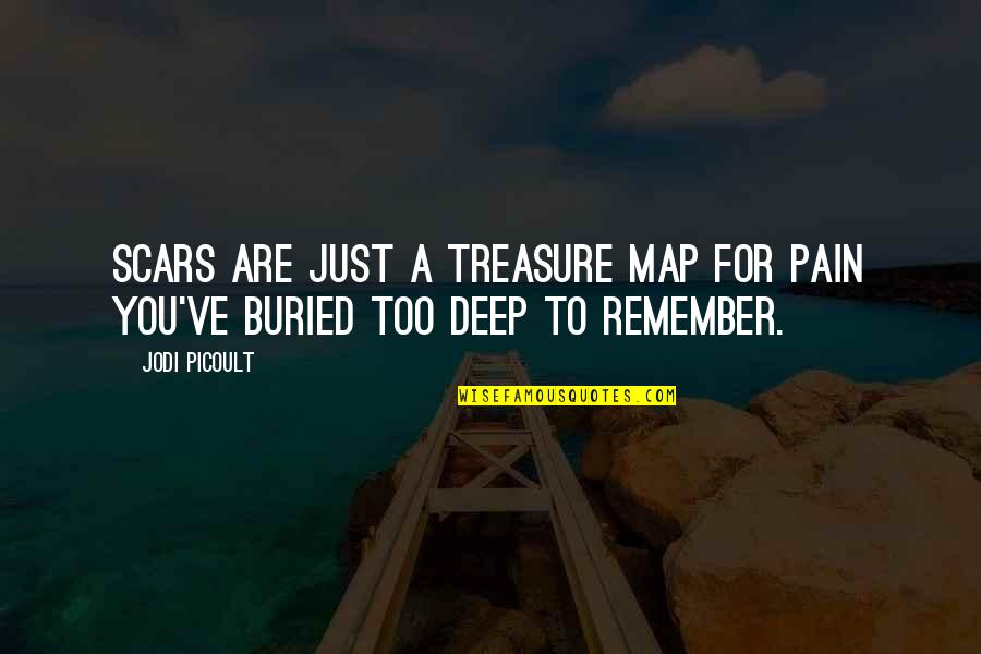Lone Quotes By Jodi Picoult: Scars are just a treasure map for pain