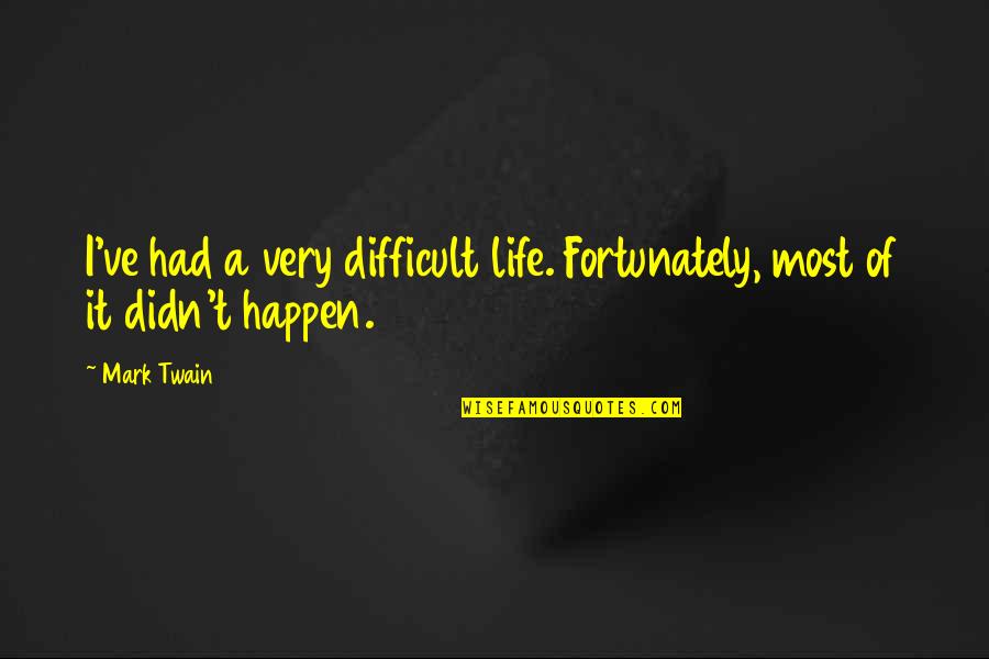 Loneliness Attitude Quotes By Mark Twain: I've had a very difficult life. Fortunately, most