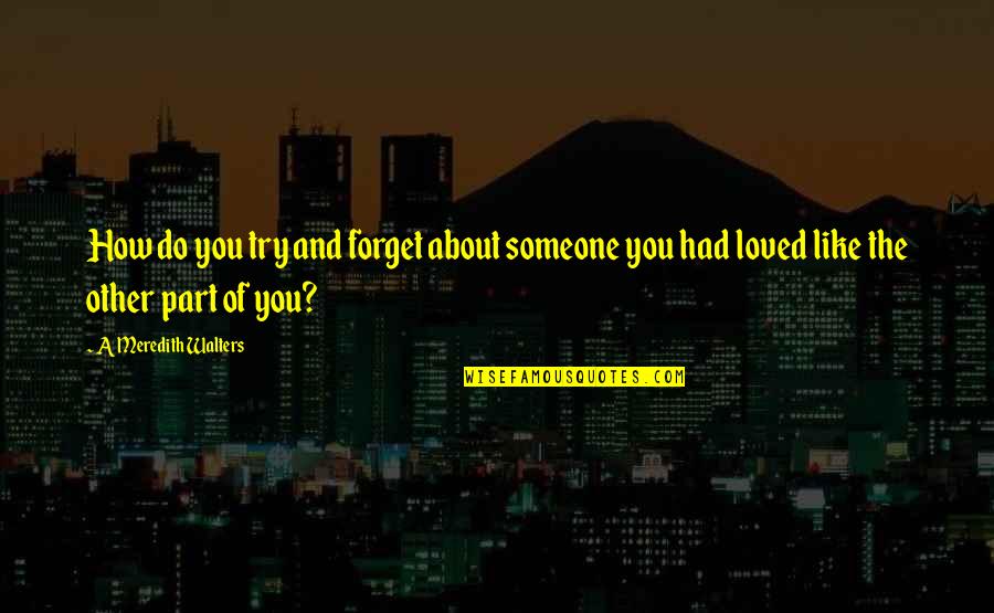 Loneliness Poems And Quotes By A Meredith Walters: How do you try and forget about someone