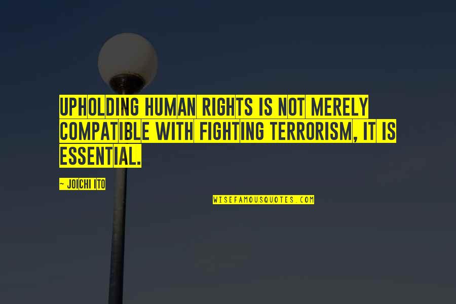 Lonely Crowd Quotes By Joichi Ito: Upholding human rights is not merely compatible with