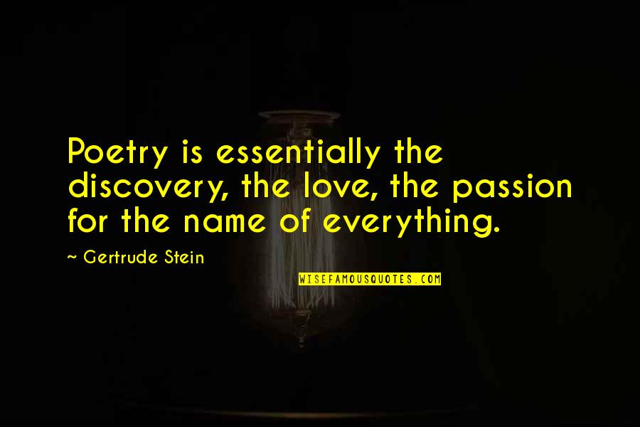 Lonely Hopeless Quotes By Gertrude Stein: Poetry is essentially the discovery, the love, the