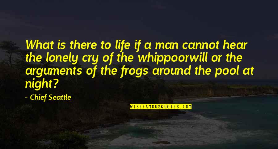 Lonely Is The Night Quotes By Chief Seattle: What is there to life if a man