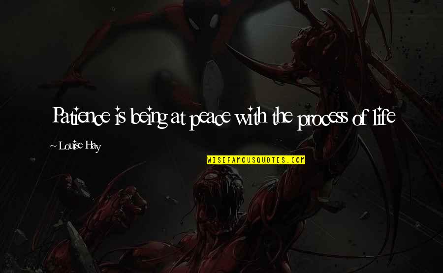 Long Boring Days Quotes By Louise Hay: Patience is being at peace with the process Long Boring Days Quotes By Louise Hay: Patience is being at peace with the process