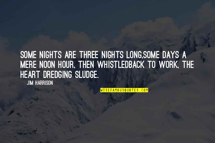 Long Days At Work Quotes By Jim Harrison: Some nights are three nights long,some days a