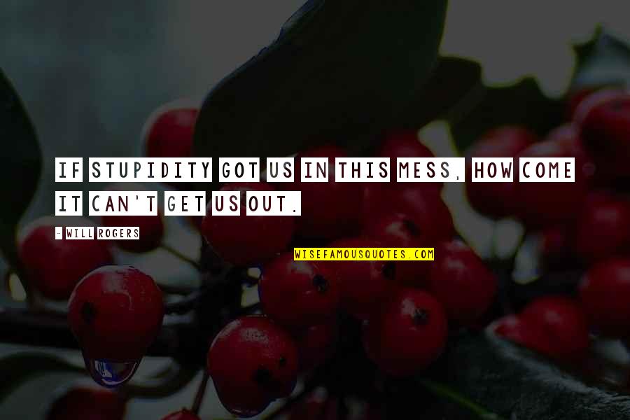 Long Drive And Coffee Quotes By Will Rogers: If stupidity got us in this mess, how