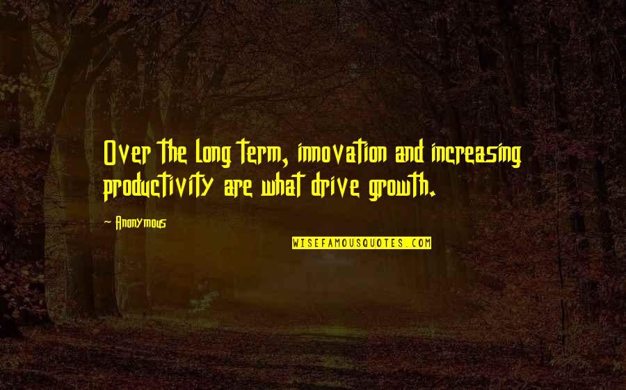 Long Drive Quotes By Anonymous: Over the long term, innovation and increasing productivity