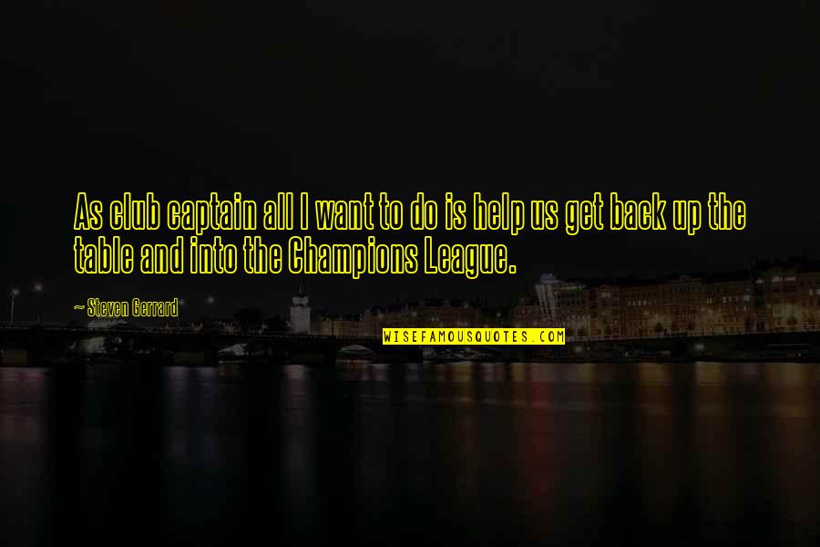 Long Hours At Work Quotes By Steven Gerrard: As club captain all I want to do