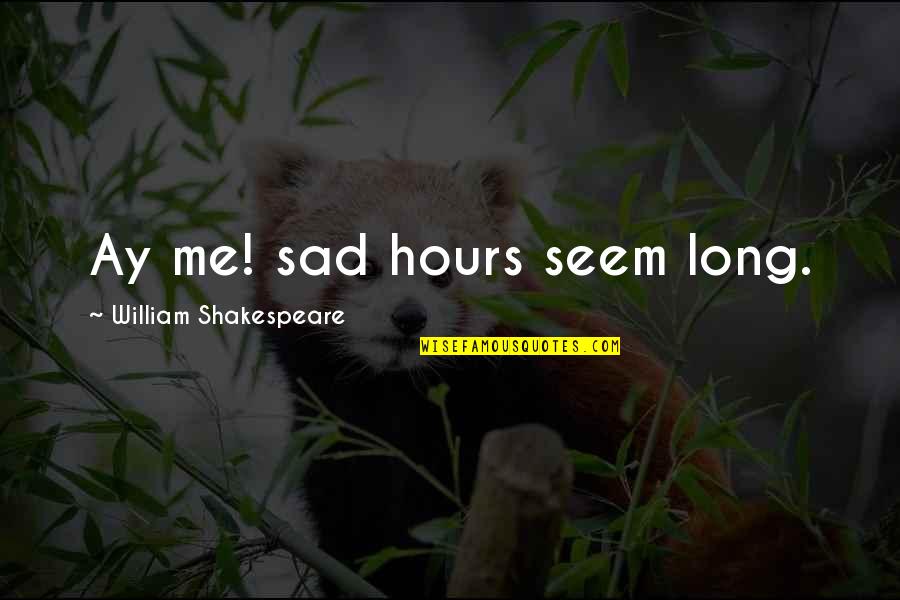 Long Hours Quotes By William Shakespeare: Ay me! sad hours seem long.