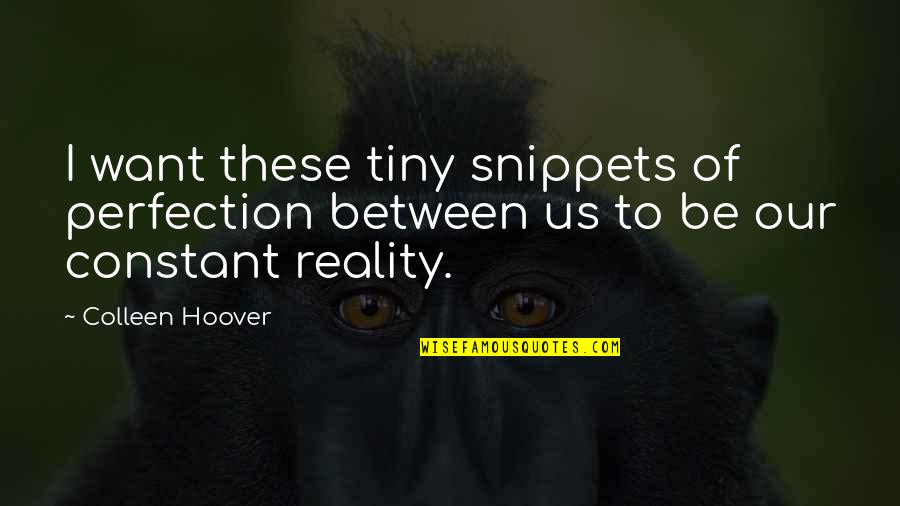 Long Nails Funny Quotes By Colleen Hoover: I want these tiny snippets of perfection between